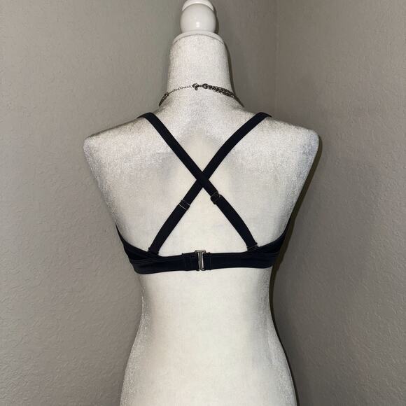 Athleta Twister Bikini Top Womens 34D/DD Heather Gray Stretch Crossback Swimwear - Picture 3 of 6